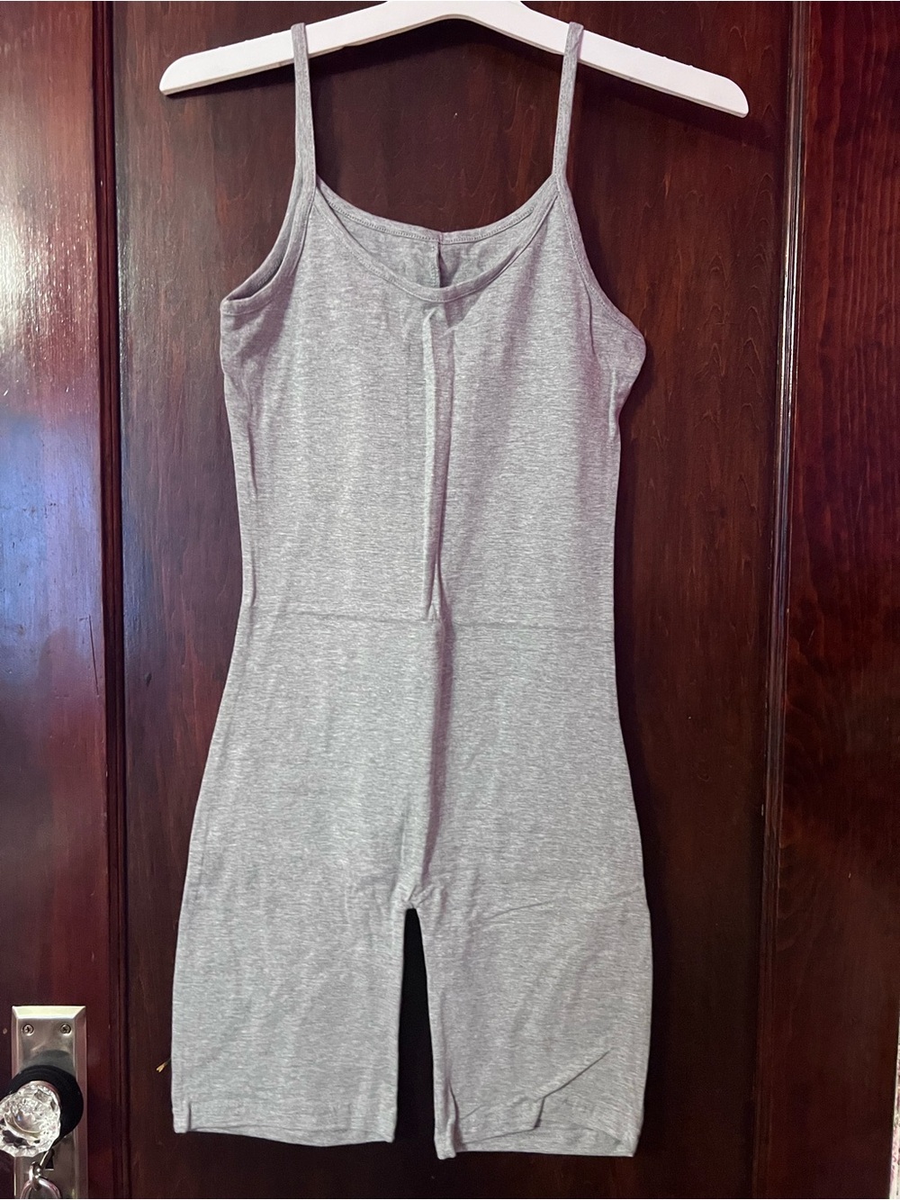 Womens Gray Sleeveless One-Piece Romper